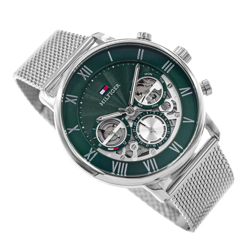 Tommy Hilfiger Legend Multifunction Green Skeleton Men's Watch- 1710567